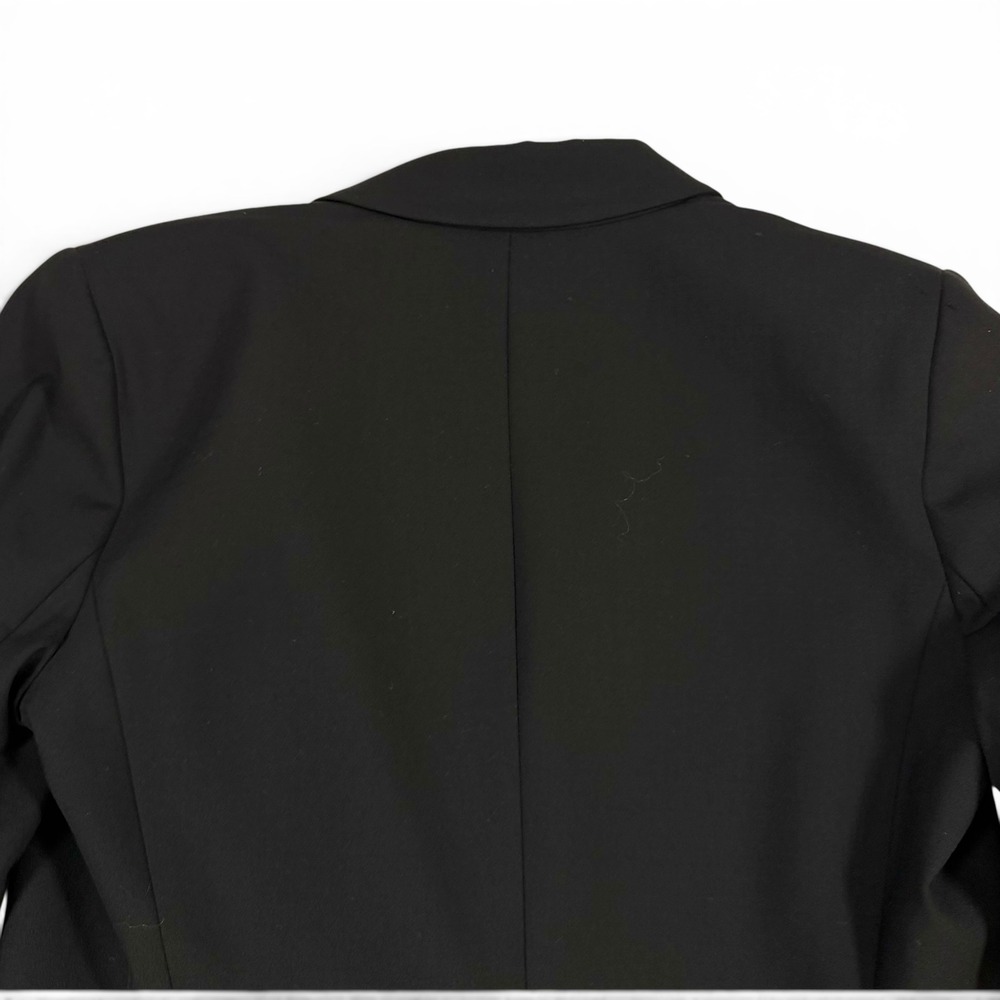 Theory Womens Black Double Breasted Wool Lycra Stretch Blazer Jacket Size 8 - Picture 7 of 14